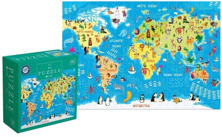 Puzzle 250 Kids 5 World Map - Puzzel 250 Kids 5 Wereldkaart