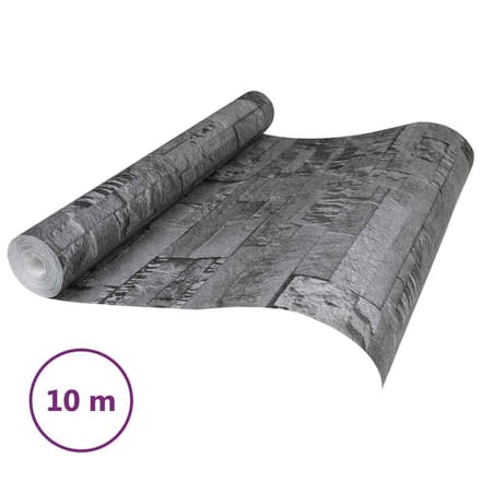 vidaXL - 3D - Steen - Behang - Zwart - 10 - x - 0,53 - m - Non-Woven - Stof