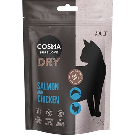 80g Cosma Katten Droogvoer Zalm & Kip