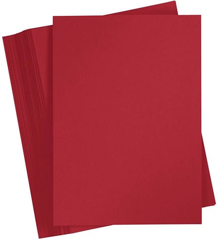 Rood Karton 180 Grams - Rood A4 Karton - Hobbykarton - Stevig Papier - Rood A4 Papier 180 grams - Knutselpapier Knutselkarton - Kerstrood - 21x29,7 cm - A4 - 100 Vellen