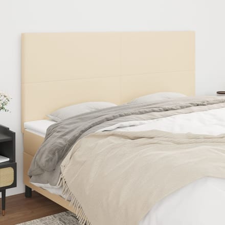 vidaXL - Hoofdbord - crème - 180x5x118/128 - cm - stof