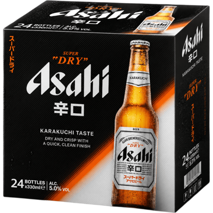 Asahi Super Dry bier, fles, EU, 5,0%, 330 ml × 24