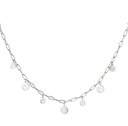 Yehwang ketting - Smilies - Stainless steel - Zilverkleurig