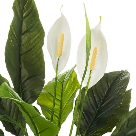 Kunstplant / Kunstbloem SPATHIPHYLLUM 1 blad 60 cm groen / wit hjh OFFICE