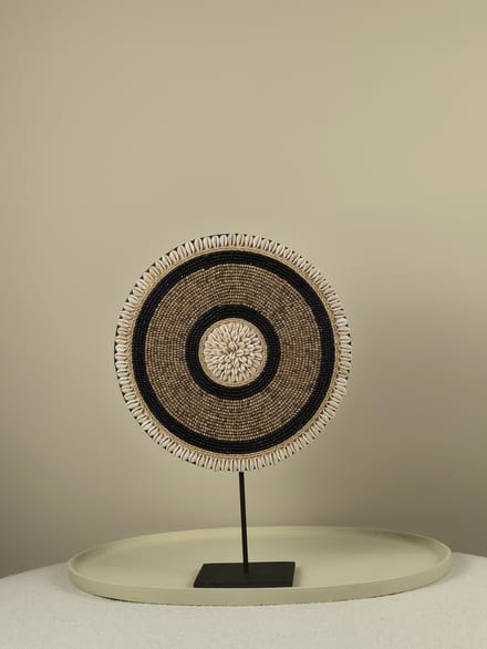 Blitzdeco - Kralen Ornament op Standaard - Lou - Handgemaakt - Bruin Zwart - Modern Boho - 30CM