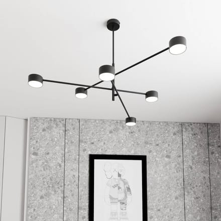Emibig NATSU 6 BL Zwarte Hanglamp GX53 12W LED - Modern Design