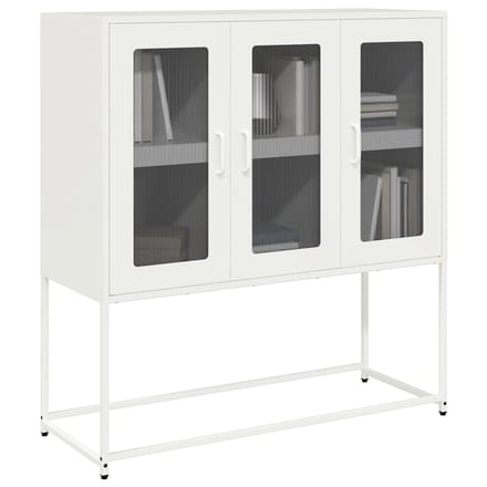 vidaXL - Dressoir - 100,5x39x107 - cm - koudgewalst - staal - wit