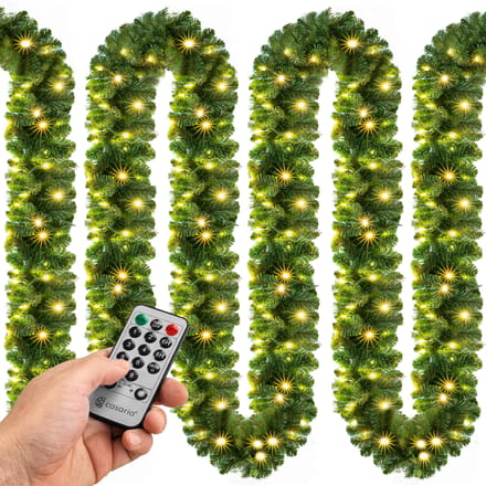 Casaria Kerstguirlande - 5m 100 LED´s-Dennennaalden Groen – Warm wit