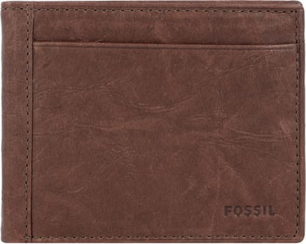 FOSSIL Leren Kaarthouder Neel Bifold With Flip ID Brown Bruine