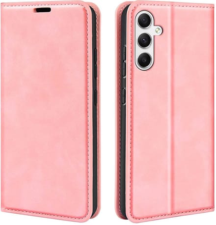 MobyDefend Hoesje - Geschikt voor Samsung Galaxy A35 - Luxe Wallet Bookcase (Magnetische Sluiting) - Roze