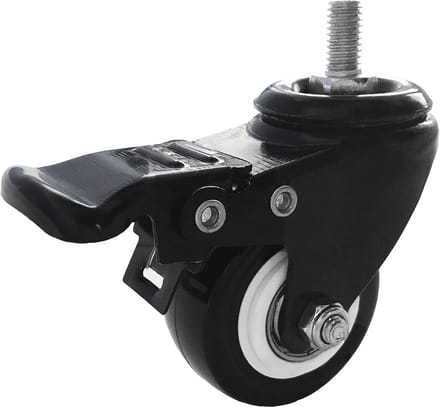 2 Inch M8 15mm Lockable Swivel Casters - Set of 4 Heavy Duty Polyurethane Wheels
