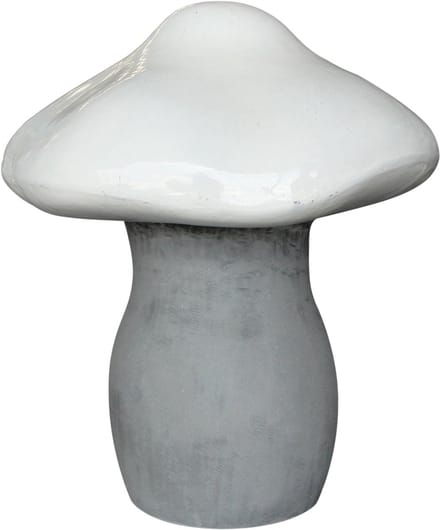Toady decoratieve paddenstoel in wit gemaakt van robuust ficonstone, maat S - U1015-30-45