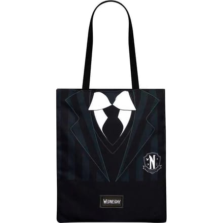 Karactermania - Wednesday - Uniform - Boodschappentas met rits - Shopper - Schoudertas - Handtas- Shopper - zwart