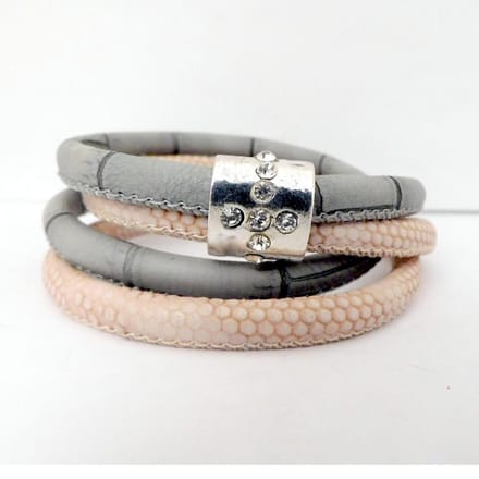 Bling-Bling collier van leer met Zirconia's