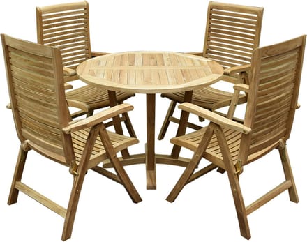 Arona legand dining tuinset 120 cm 5 delig teak