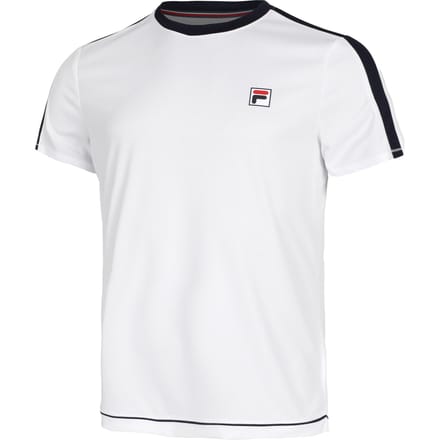 Fila Elias T-shirt Heren-Wit,Donkerblauw