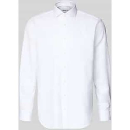 Regular fit zakelijk overhemd van twill