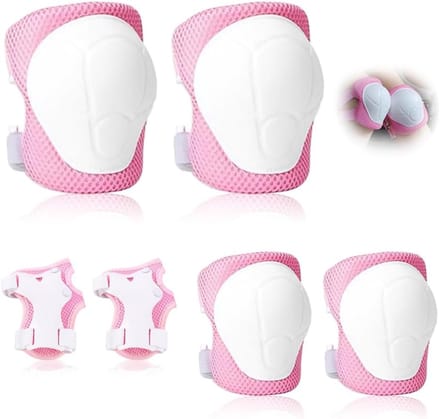 Kinder Beschermingsset - Valbescherming Sport - Actieve Kinderen - Compleet Set - Leeftijd 3-8 - Roze