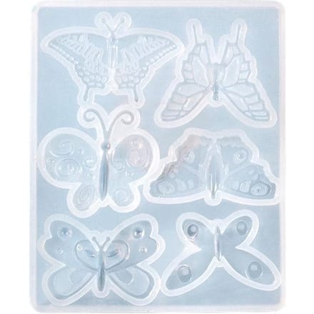 Moule papillon en Silicone, bricolage, artisanat, moules en époxy pour boucle d'oreille, collier, pendentif, broche, accessoires blanc