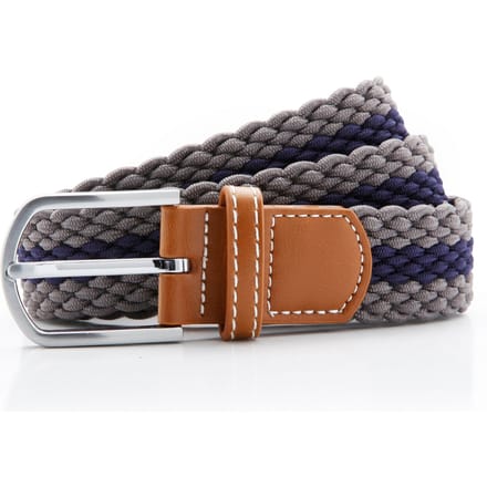 Asquith & Fox Heren Twee Kleur Stripe Braid Stretch Riem (Leisteen/Navy)
