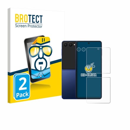 BROTECT - Screenprotector voor Samsung Galaxy Z Flip 7 (Voor+Camera) - Folie Beschermfolie transparant 2 Stuks
