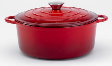 Relance Le beausette braadpan met druppeldeksel - Ø 24 cm - gietijzer - rood