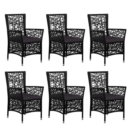 vidaXL - 7-delige - Tuinset - poly - rattan - zwart