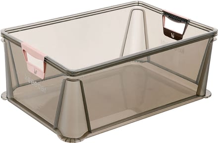 keeeper Opbergbox Luis 45 liter grijs transparant