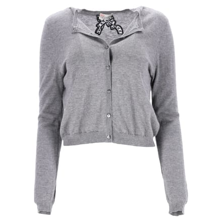 RED Valentino vest met strik in grijze wol