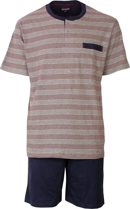 Paul Hopkins Heren Shortama - Pyjama Set - Rood/Grijs - Maat S