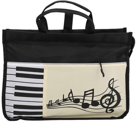 Sheet Music Bag, Student Backpack Japanese Style Handbag Oxford Waterproof Wear-resistant Double Interlayer(Black), Black
