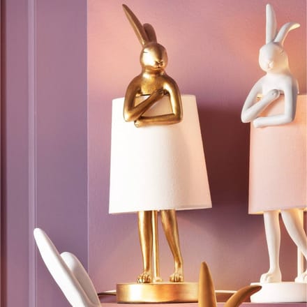 Kare Design - Tafellamp Animal Rabbit - goud/wit - small - H 50 cm