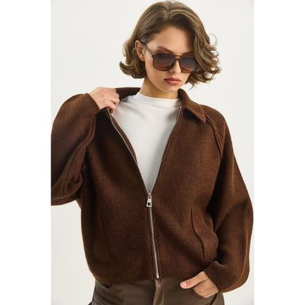 Geribde Gebreide Rits Cardigan