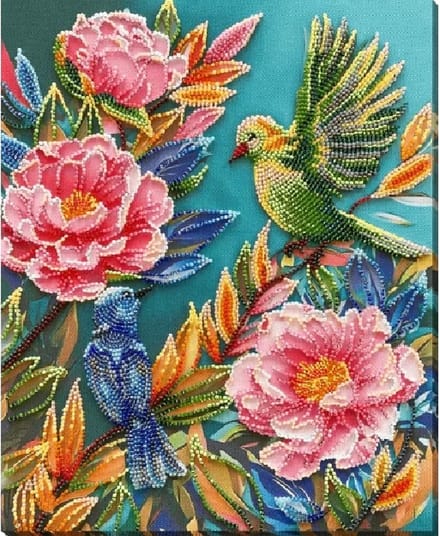 Borduurpakket met kralen - 924 - Spring Commotion - Lente Commotie - Abris Art