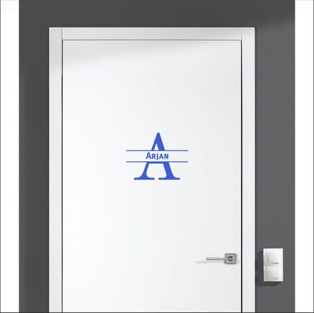 Deursticker Met Naam -  Arjan - Blauw