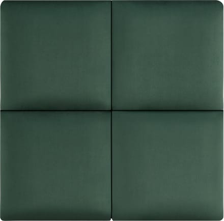 Gestoffeerde wandpanelen Carpino set van 4 fluweel 30x30 cm donkergroen [neu.haus]