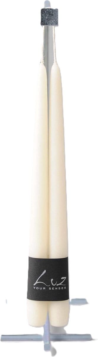 Luz - Rustieke Dinerkaarsen - White Asparagus - 2,2xL30cm -PER 2 PAAR