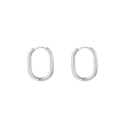 Bijoutheek Oorbel Hoop Ovaal Zilver