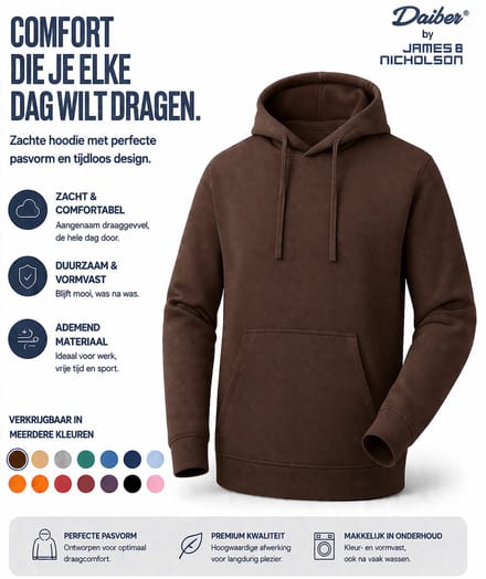 James And Nicholson Heren Basis Hoodie (Bruin)