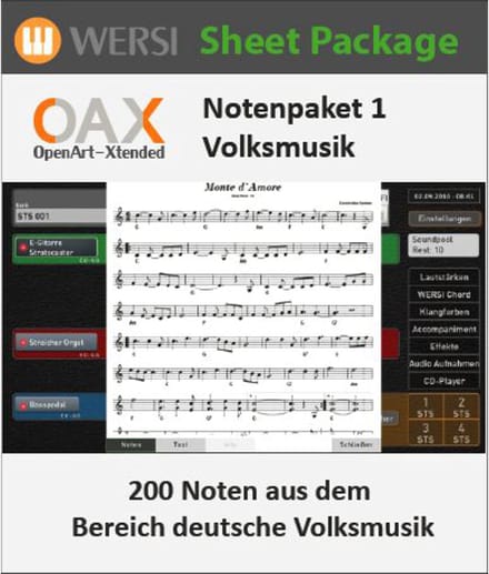Wersi SONIC OAX Sheet Music 1 - German Folkmusic - Activation Key - Orgel software