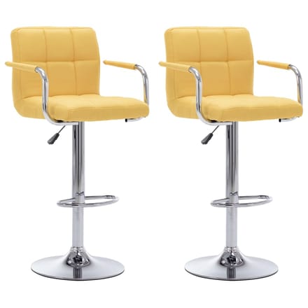 vidaXL - Barstoelen - 2 - st - stof - geel