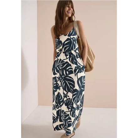 Maxi-jurk met V-hals en print