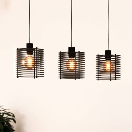 EGLO Segovia Hanglamp - E27 - 88 cm - Zwart - Staal/Hout