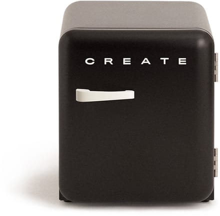 CREATE - Koelkast in retrostijl - Zwart - Handvat Gebroken wit - FRIDGE RETRO 48L