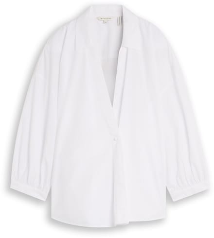 Tom Tailor - Wijdvallende wikkelblouse - Maat 46 - White