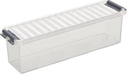 Sunware - Q-line opbergbox 1,3L transparant metaal - 27 x 8,4 x 9 cm