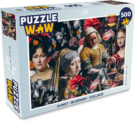 Puzzel Kunst - Bloemen - Collage - Legpuzzel - Puzzel 500 stukjes
