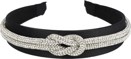Haarsoires Haarband Diadeem 3cm - Glitter Koord - Zwart Zilver