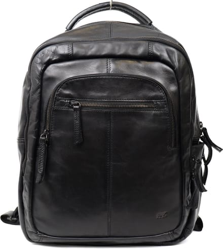 Bear Design Mace Leren Laptoprugzak - 15,6 inch - Zwart