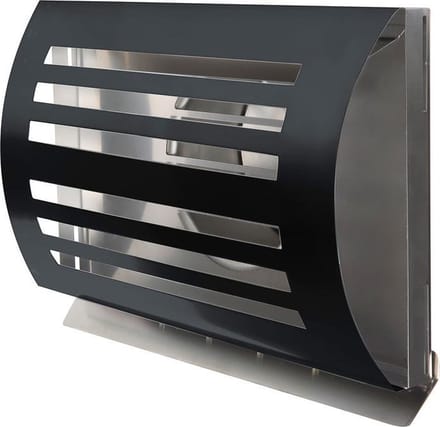 Weha overdrukrooster Delta Ø150mm, rvs 304 Zwart met terugslagklep